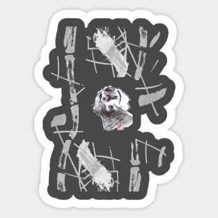 sumi-e dog Sticker